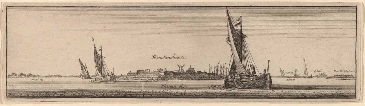 Uitzicht op Shenckenschantz door Wenceslaus Hollar