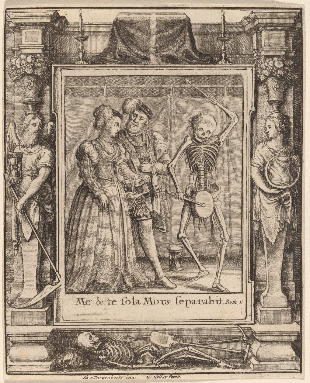 Bruidspaar door Wenceslaus Hollar after Hans Holbein the Younger after Abraham van Diepenbeeck