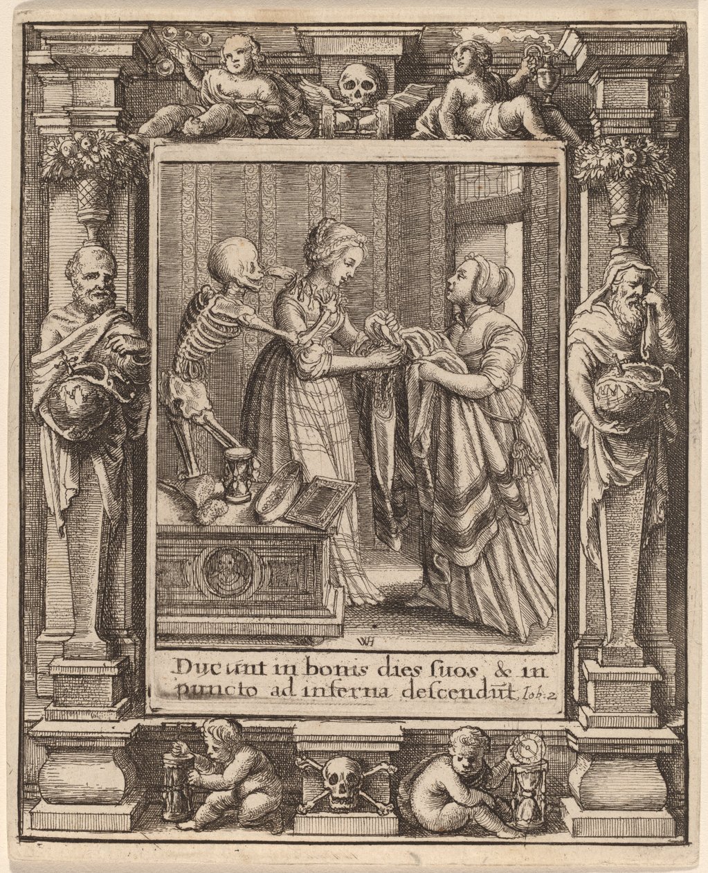 Bruid door Wenceslaus Hollar after Hans Holbein the Younger after Abraham van Diepenbeeck