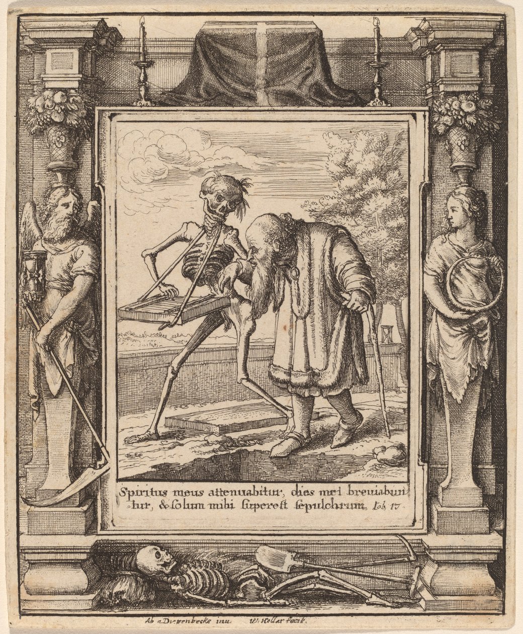 Oude Man door Wenceslaus Hollar after Hans Holbein the Younger after Abraham van Diepenbeeck