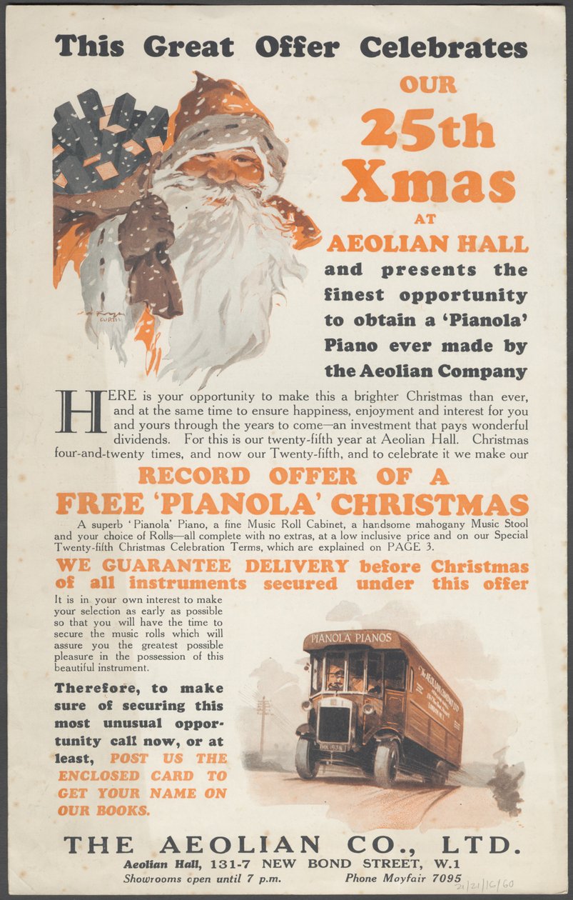 Aeolian Company Pianolas door Wilfred Fryer
