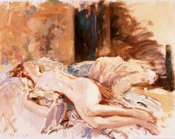Liggend naakt door Wilfred Gabriel de Glehn