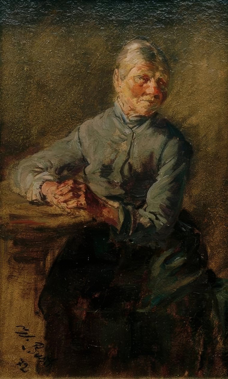 Oude vrouw door Wilhelm Busch