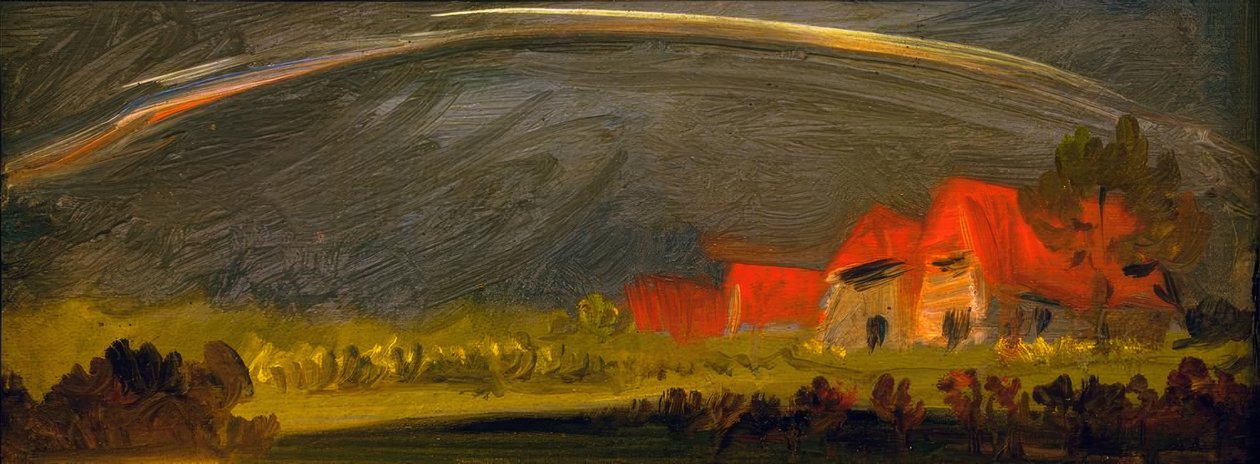 Onweerlandschap met regenboog door Wilhelm Busch