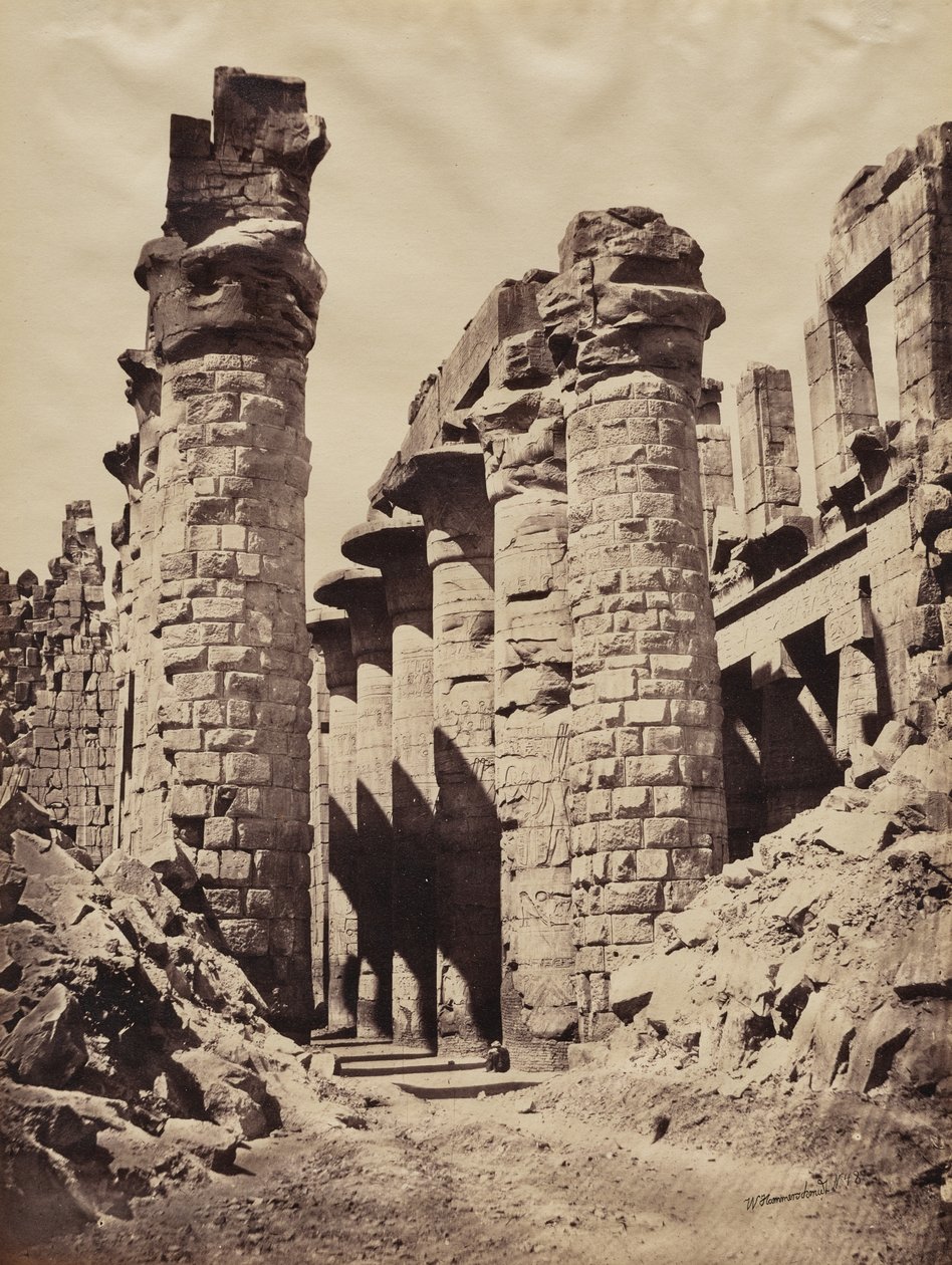 Uitzicht op Karnak Tempel, Hypostyle Hall door Wilhelm Hammerschmidt