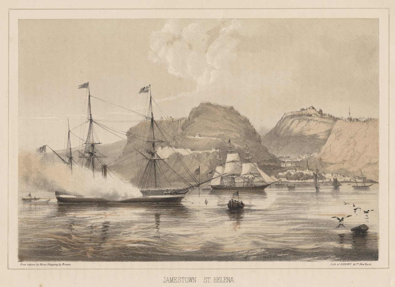 Jamestown, St. Helena, 1855 door Wilhelm Joseph Heine