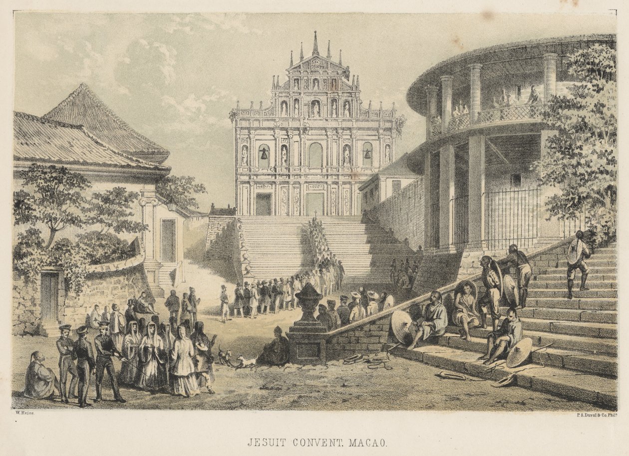 Jezuïetenklooster, Macao, 1855 door Wilhelm Joseph Heine