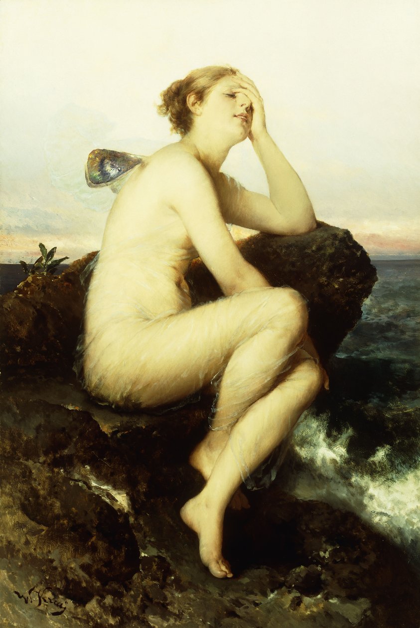 Een nimf bij de zee door Wilhelm Kray