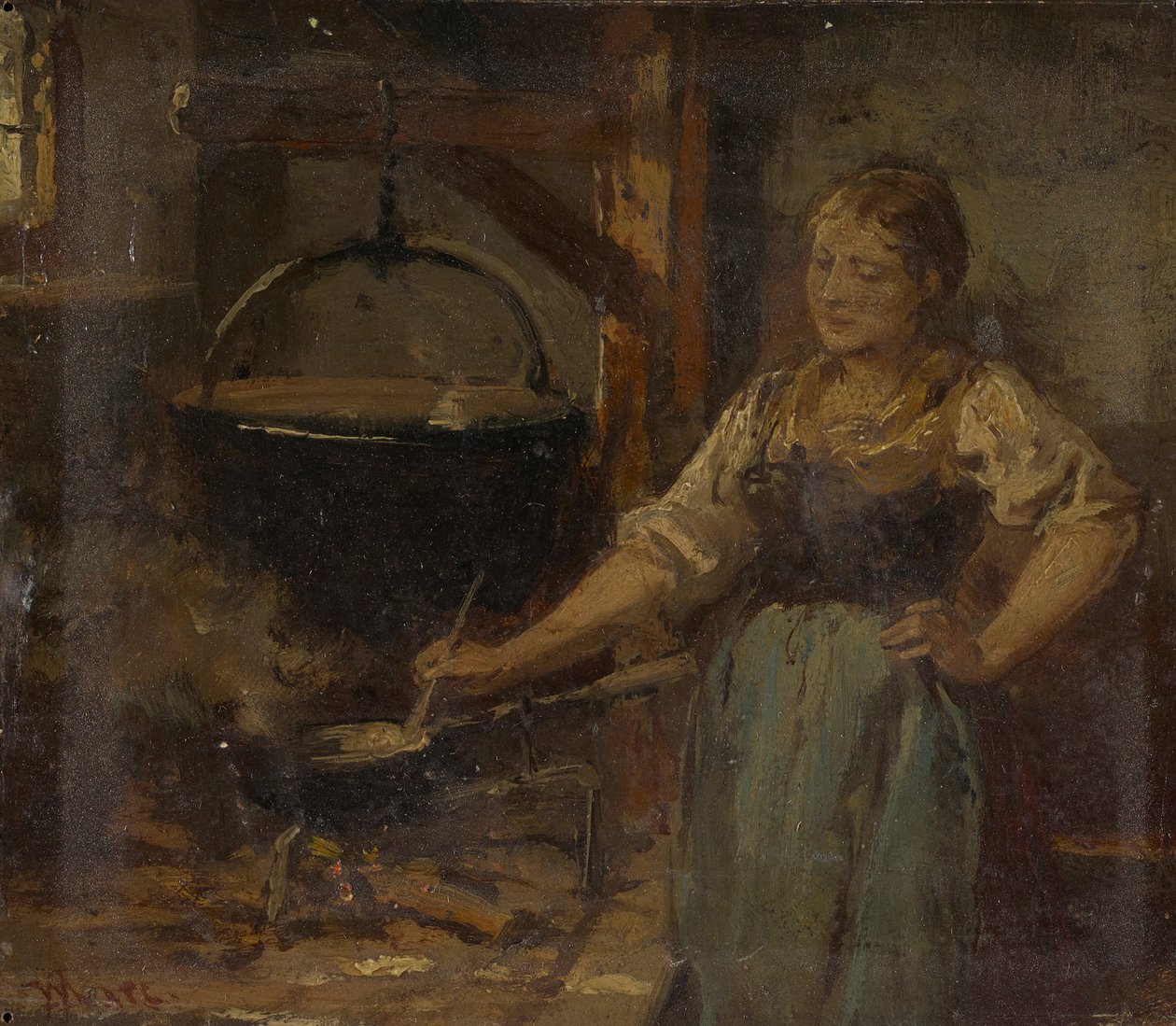 Boereninterieur door Wilhelm Marc