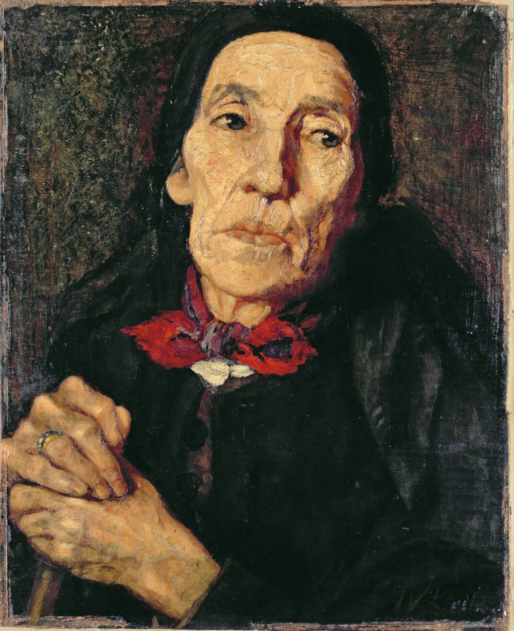 De oude boer, 1875 door Wilhelm Maria Hubertus Leibl