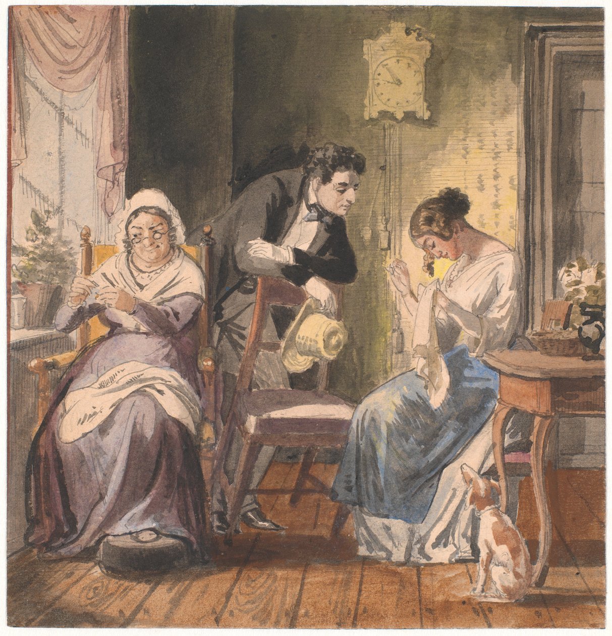 Een bezoek (Een bezoek uit het dagelijks leven) door Wilhelm Marstrand