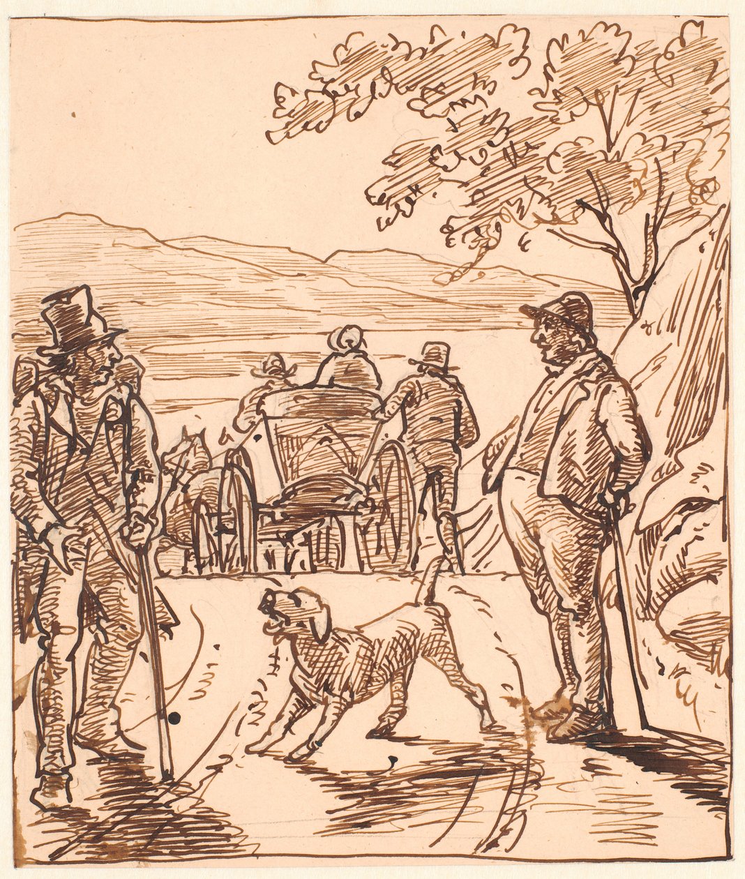 Landschap met Dalboer en ambachtsman door Wilhelm Marstrand