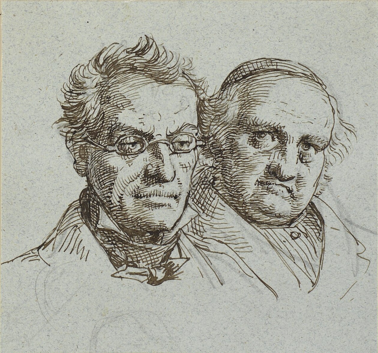 Twee mannenhoofden door Wilhelm Marstrand