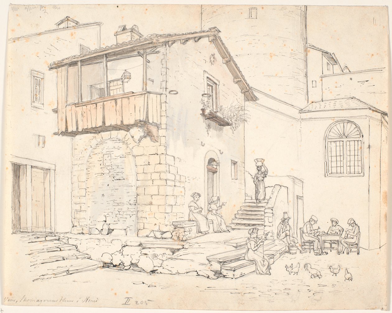 "Vens, het huis van de schoenmaker in Nemi" door Wilhelm Marstrand