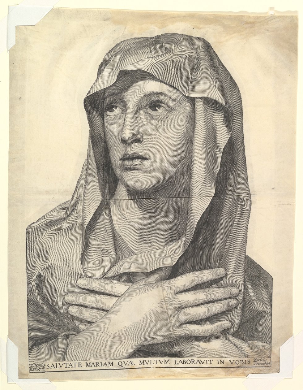 Buste van Maria met gekruiste handen door Wilhelm Traut