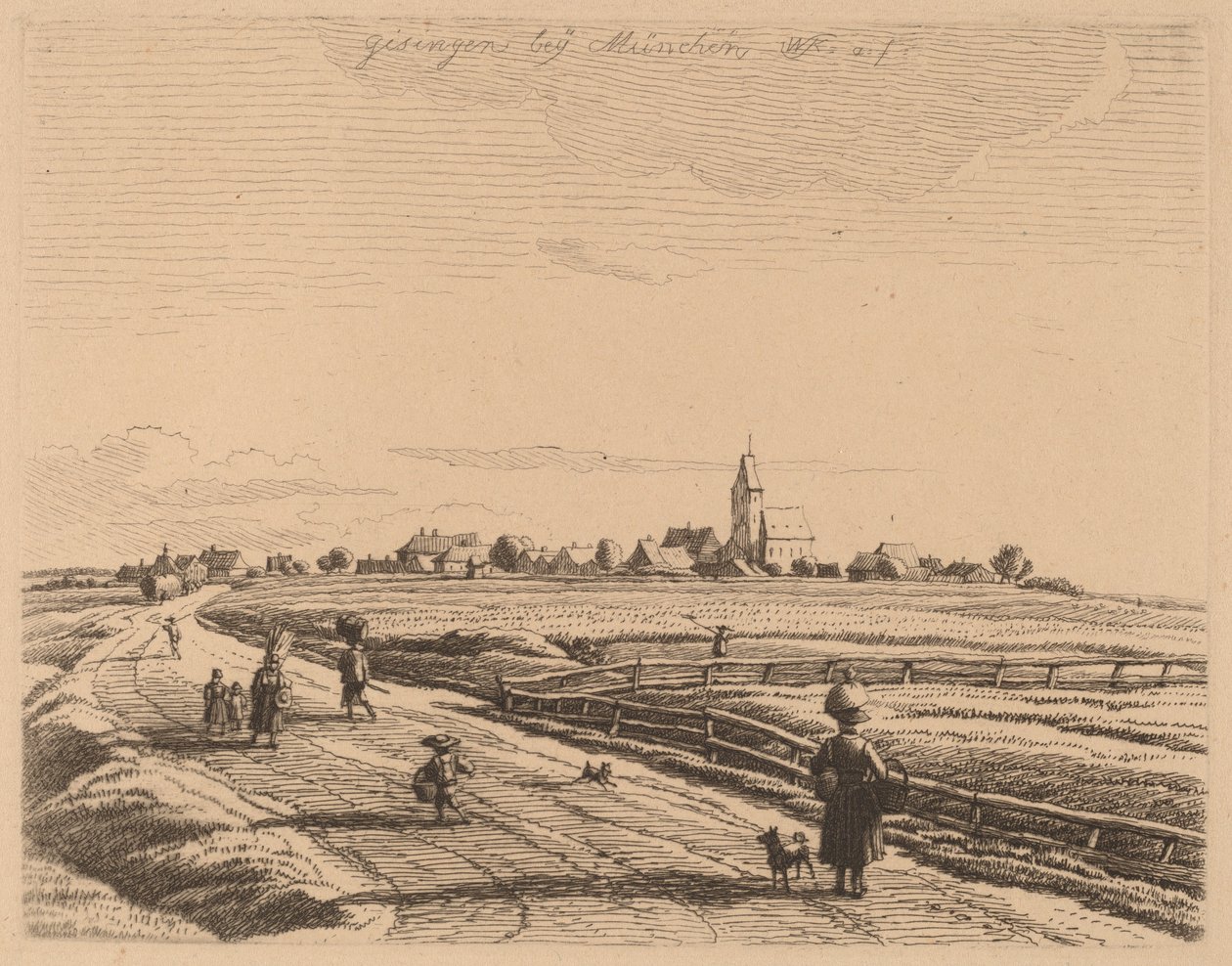 Giesing door Wilhelm von Kobell