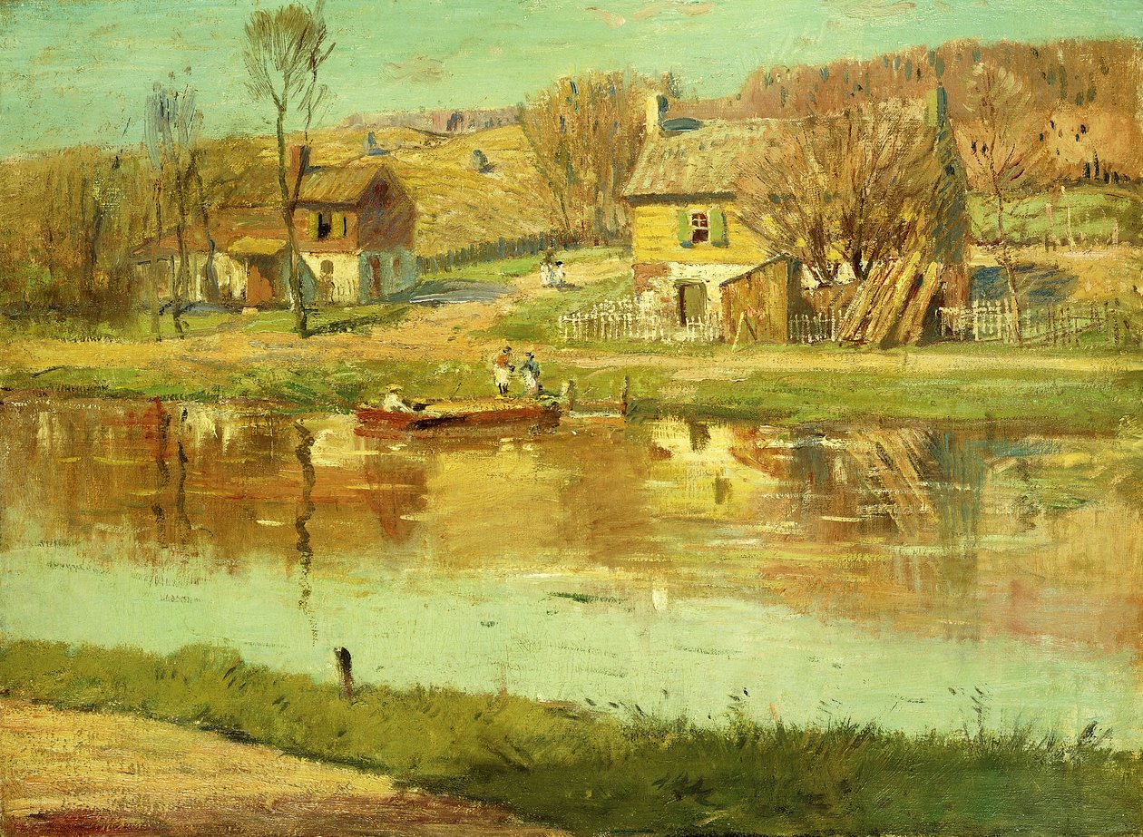 Reflecties in het water door Willard Leroy Metcalf