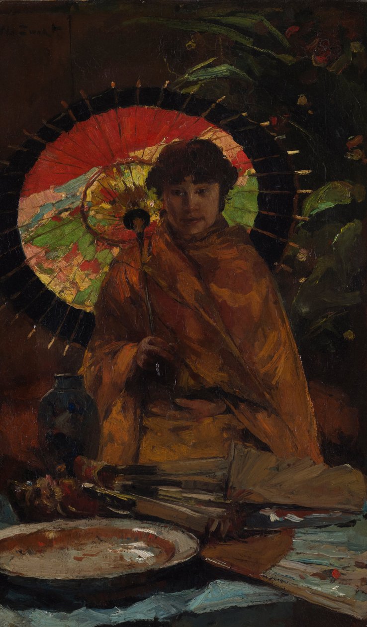 Meisje met Japanse Parasol door Willem de Zwart