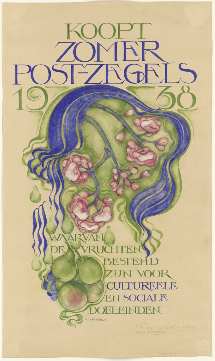Ontwerp voor een affiche door Willem Arondéus