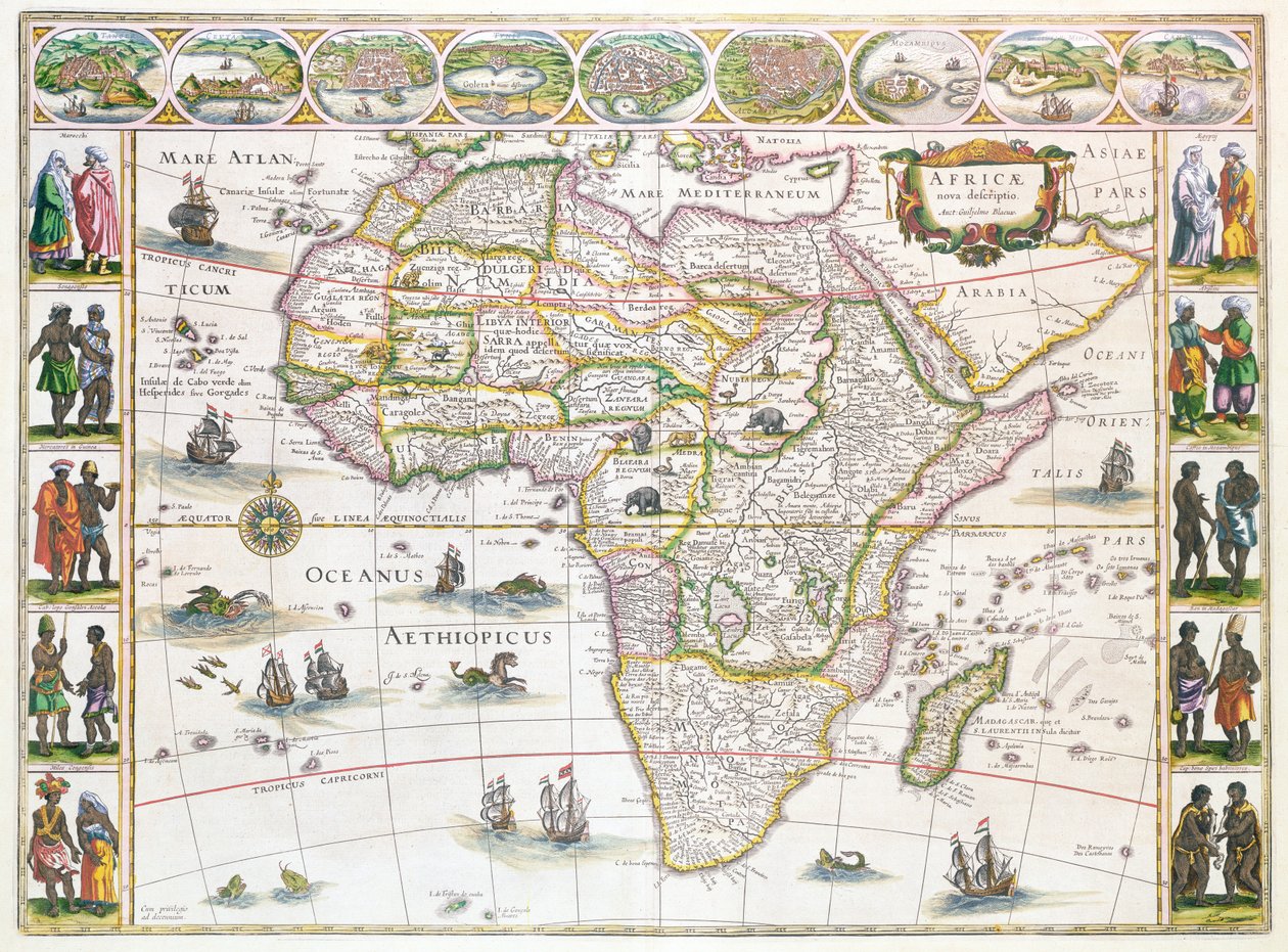 Africa Nova, c.1617 door Willem Janszoon Blaeu