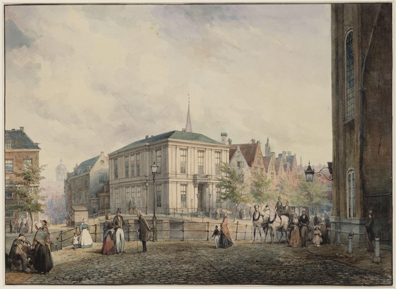 Spui. Tekening. Afmetingen onbekend. Amsterdam, Stadsarchief Amsterdam, collectie tekeningen en prenten door Willem Hekking