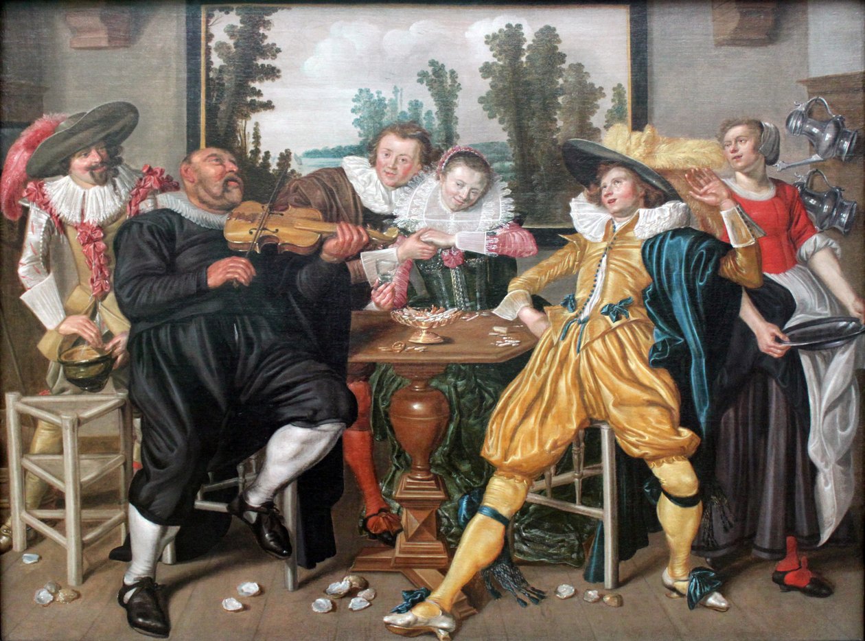 Interieur met goed gezelschap door Willem Pietersz Buytewech