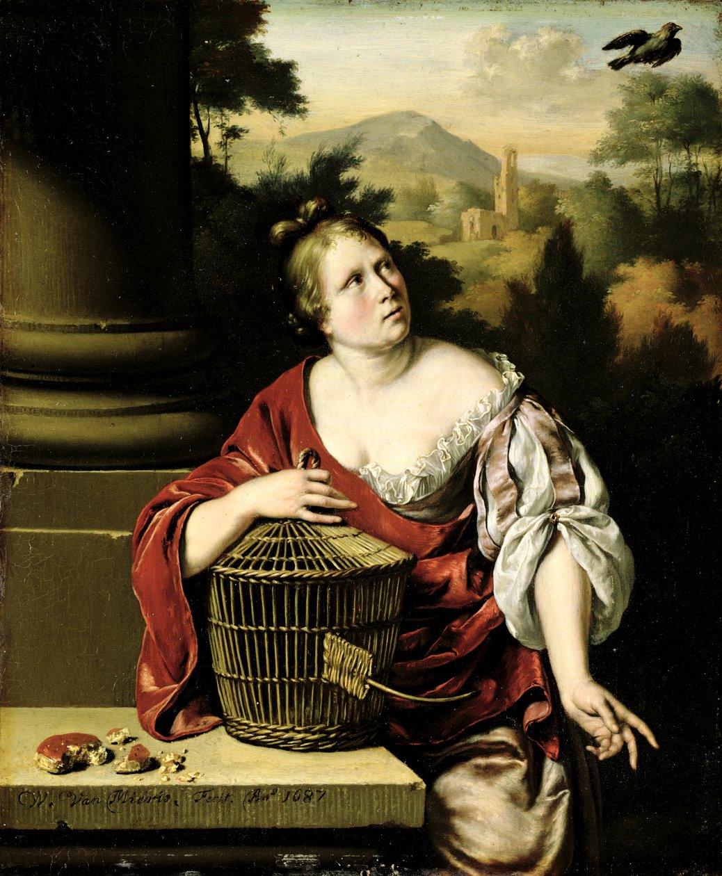 Portret van een Vrouw, 1687 door Willem Van Mieris