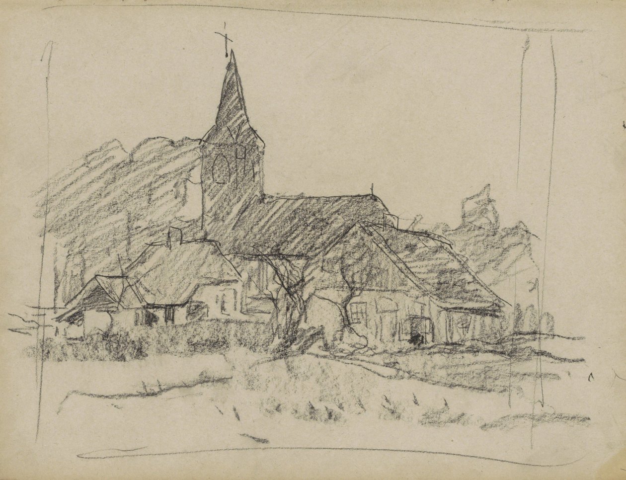 Gezicht op Diepenheim met de Johanneskerk door Willem Arnoldus Witsen