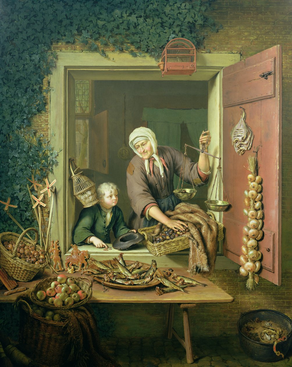 Jongen die kastanjes koopt door Willem Van Mieris