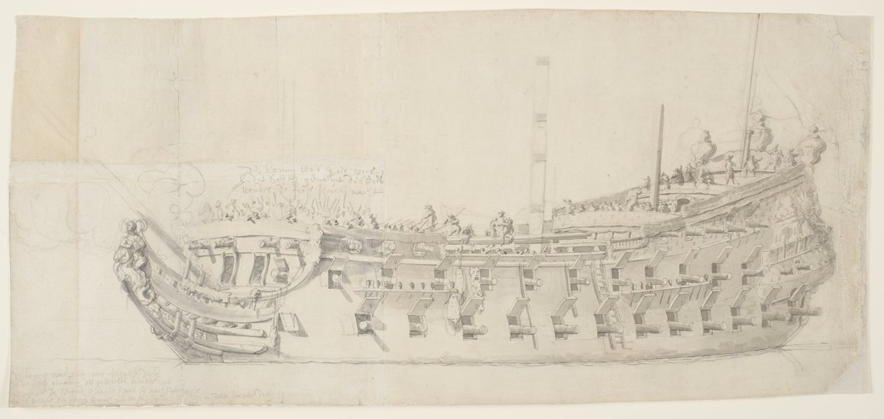 De Franse Man-O-War Royale Thérèse, 1673 door Willem van de Velde