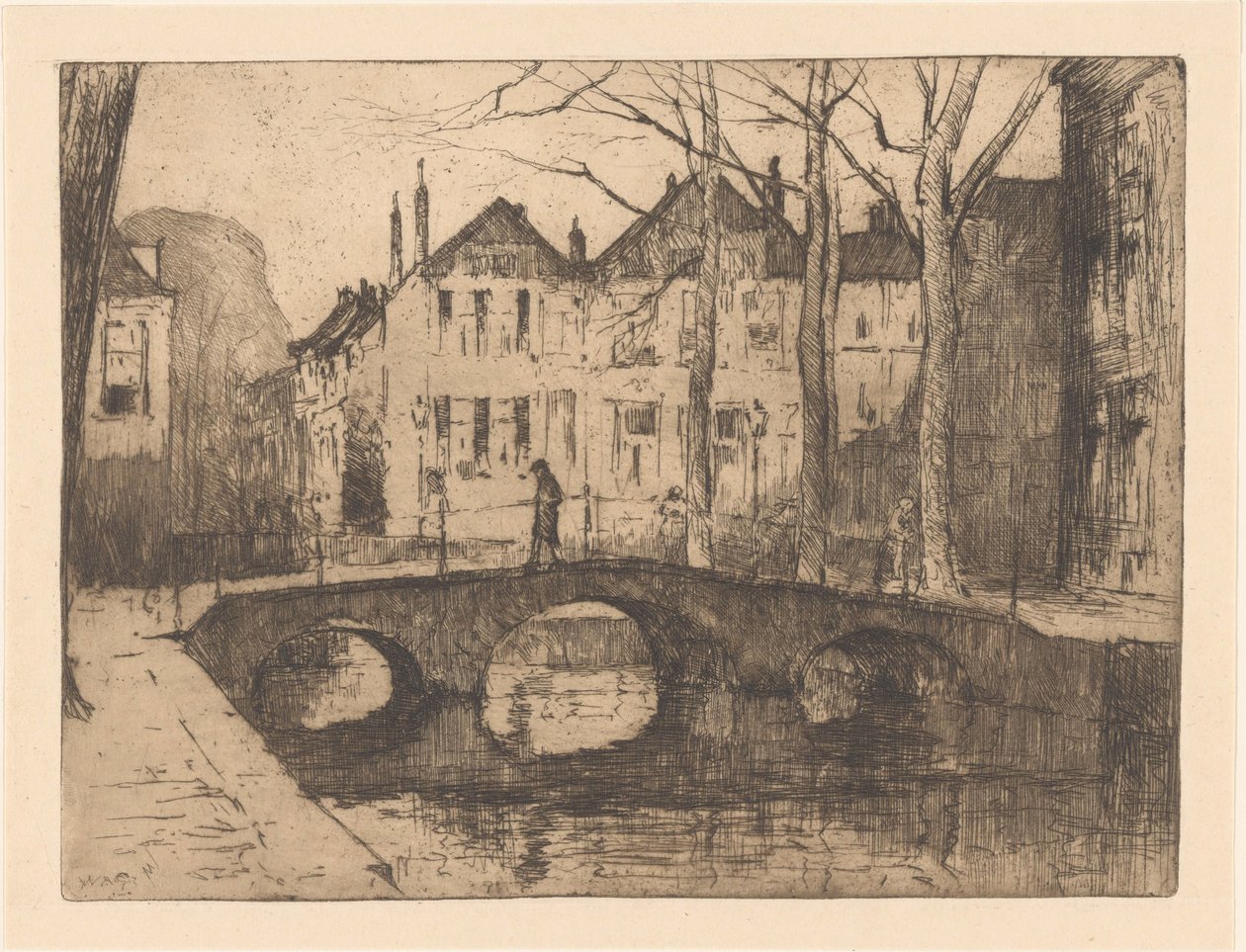 Smidswater in Den Haag door Willem Adrianus Grondhout