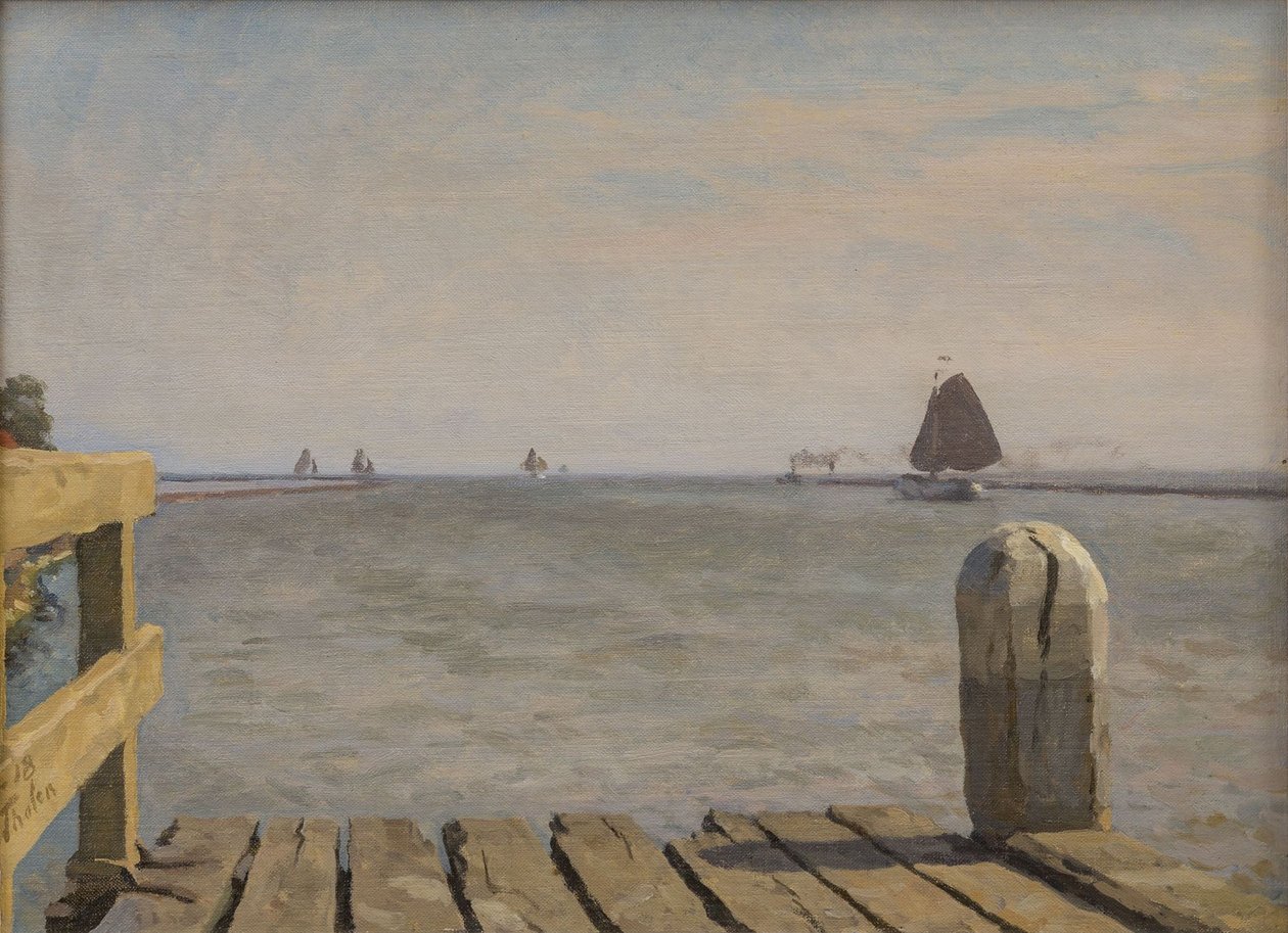 Pier in Enkhuizen door Willem Bastiaan Tholen