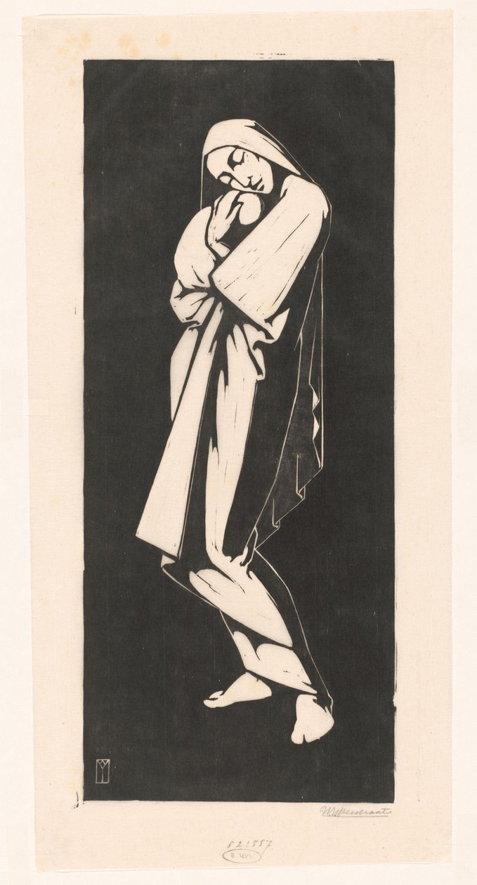 Vrouw met kind door Willem Bernardus IJzerdraat (signed by artist)