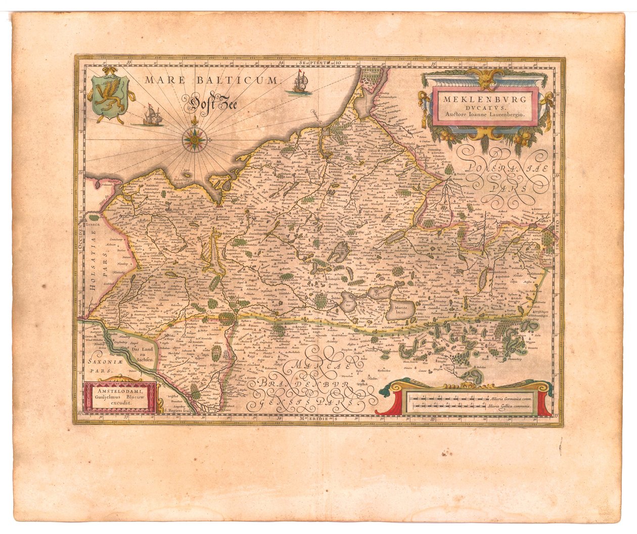 Hertogdom Mecklenburg door Willem Blaeu