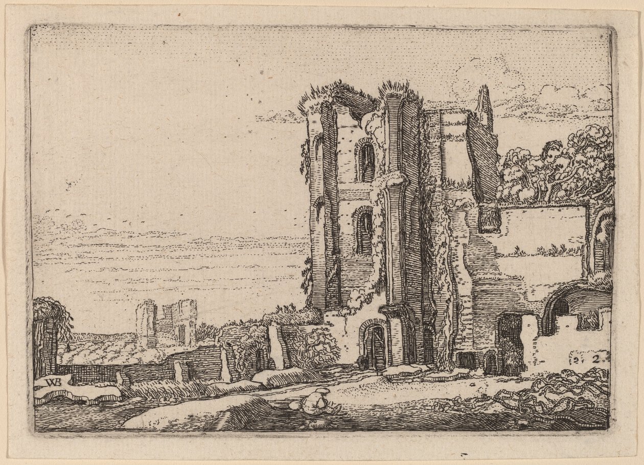 Verwoeste Toren Rechts van het Midden door Willem Buytewech