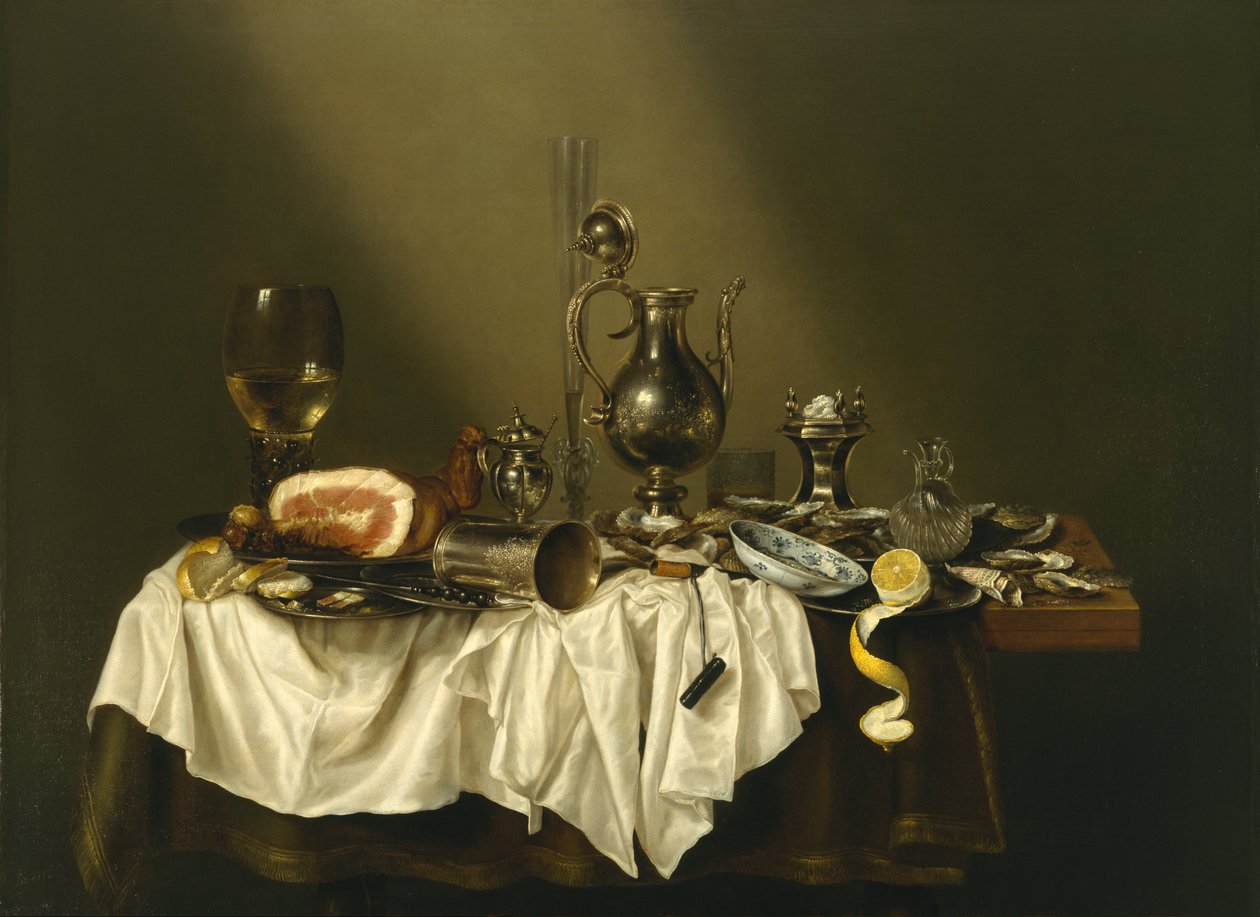 Banketstuk met Ham door Willem Claesz. Heda