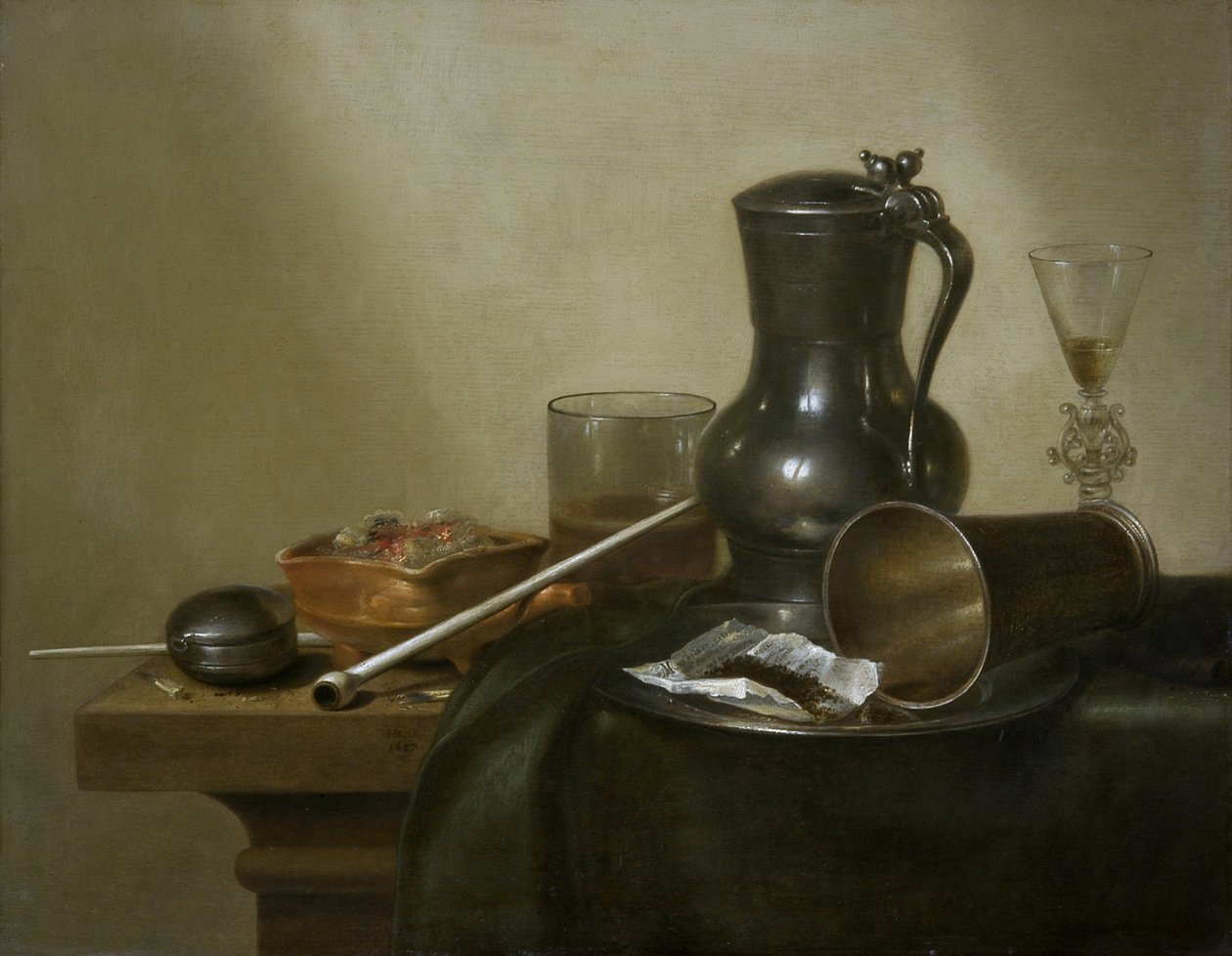 Tabak Stilleven, 1637 door Willem Claesz. Heda