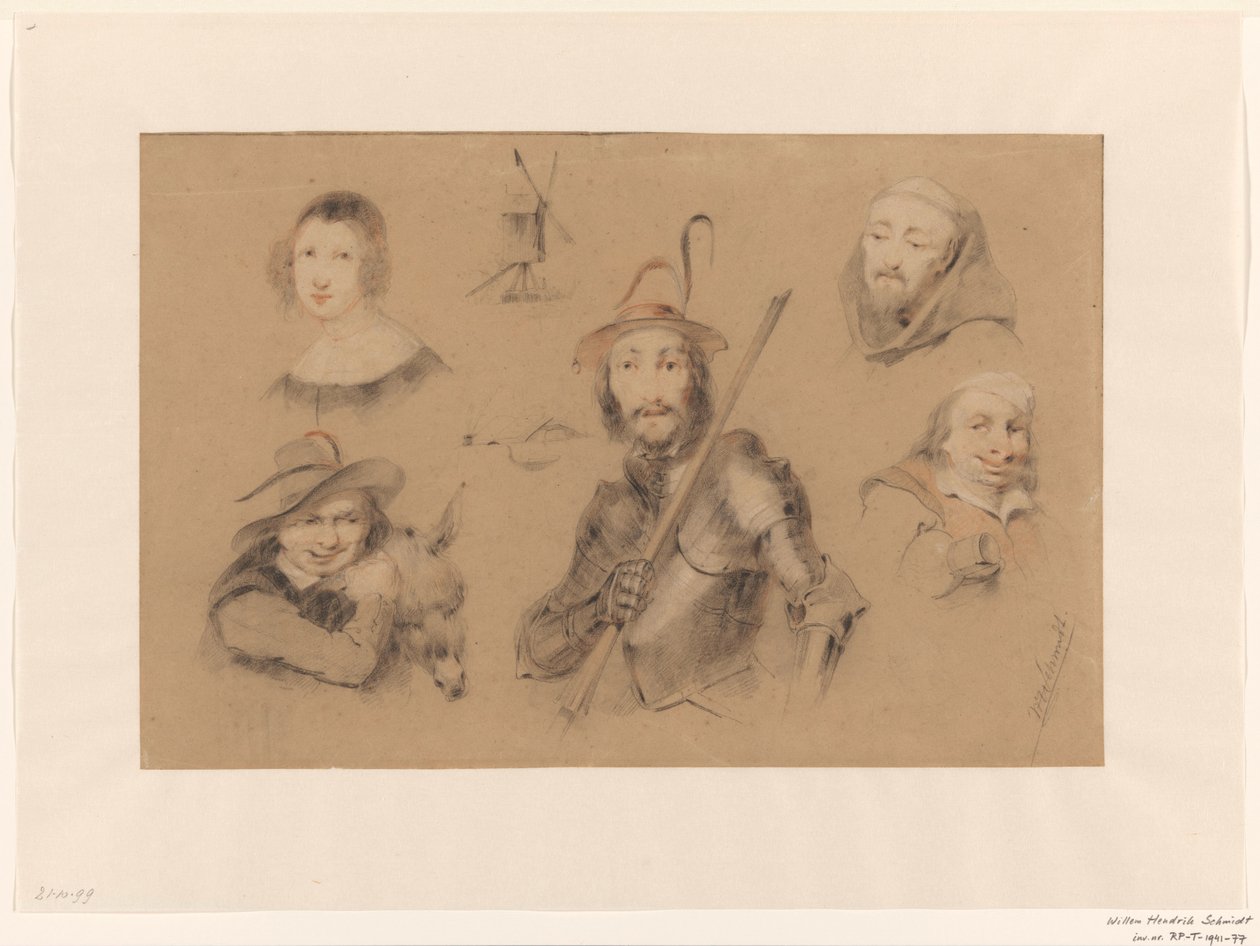Figuren uit Don Quichot door Willem Hendrik Schmidt