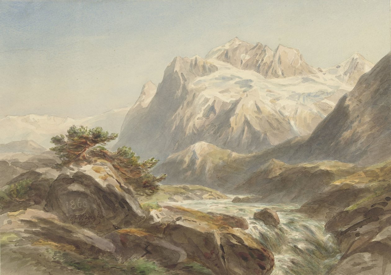Berglandschap door Willem Jan van den Berghe