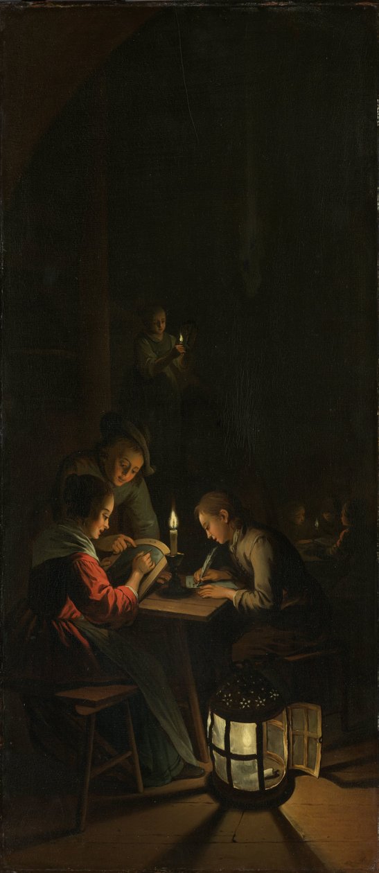 Drieluik: Allegorie van kunstonderwijs door Willem Joseph Laquy