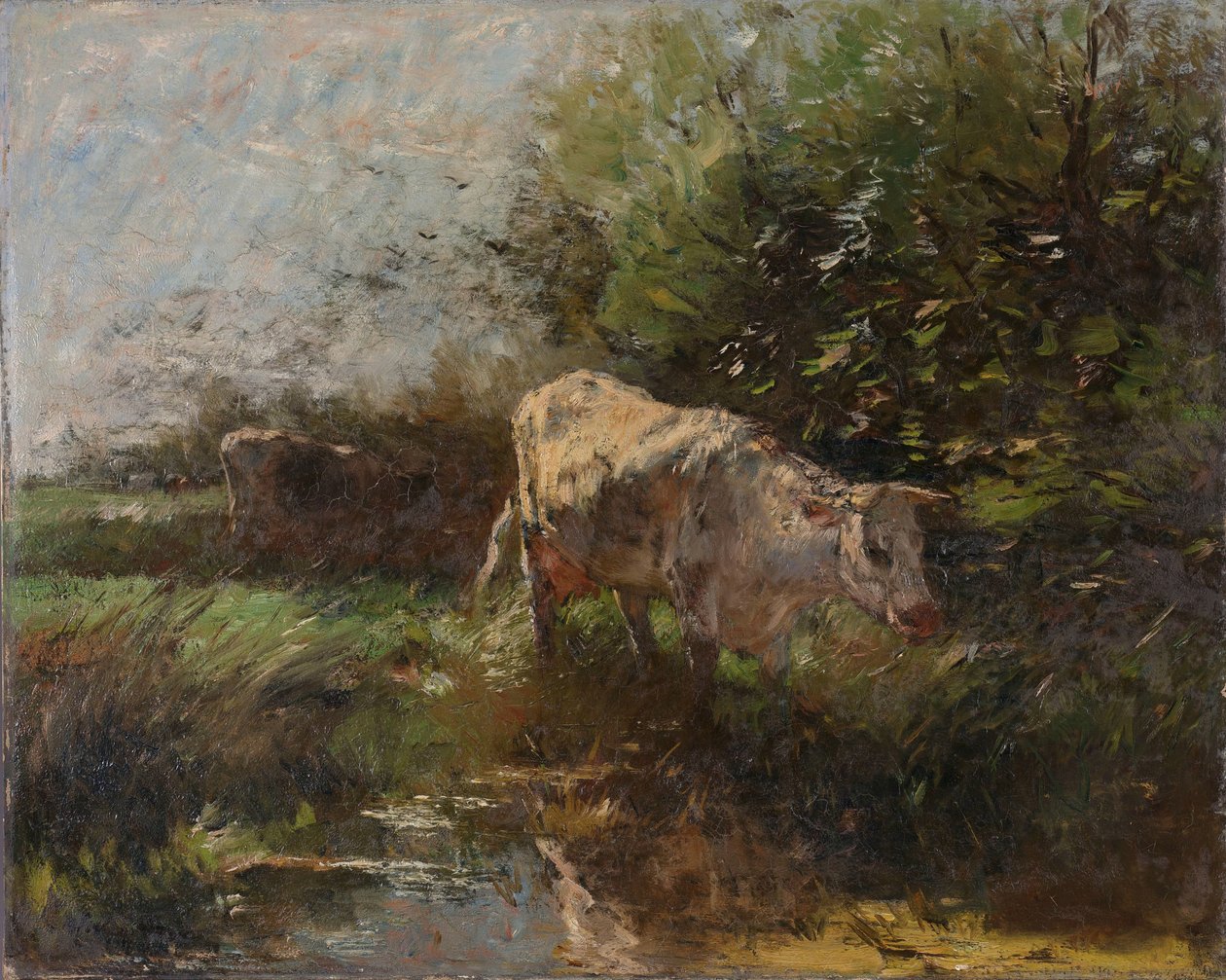 Weide met koeien door Willem Maris