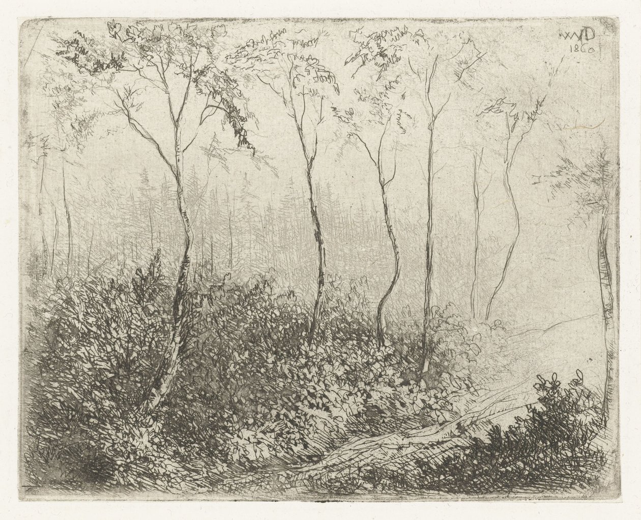Boslandschap door Willem Matthias Jan van Dielen