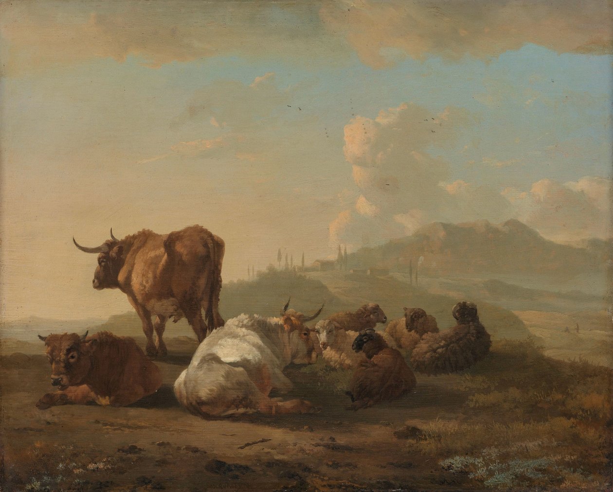 Rustende kudde door Willem Romeyn
