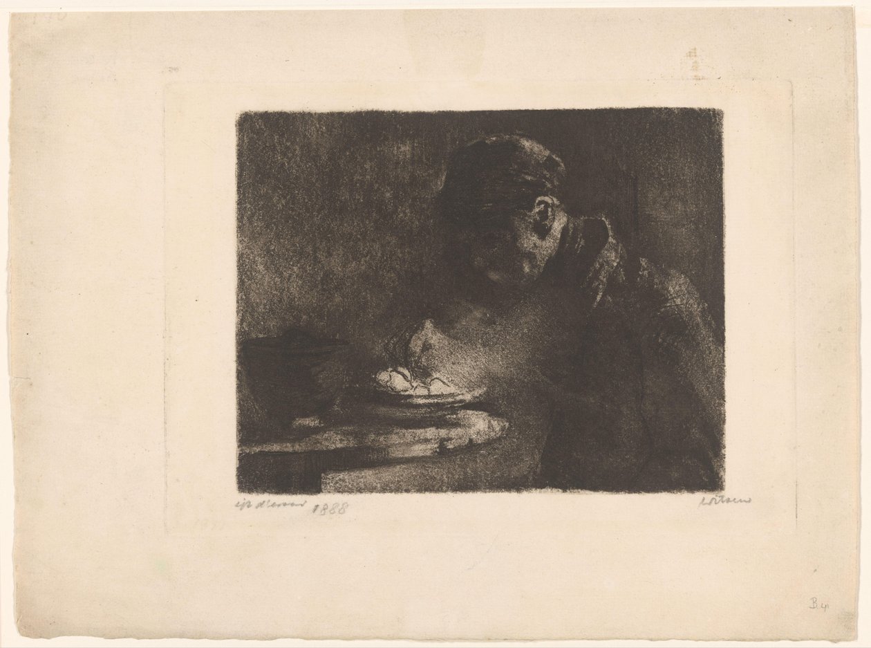 Etende man door Willem Witsen (signed by artist)