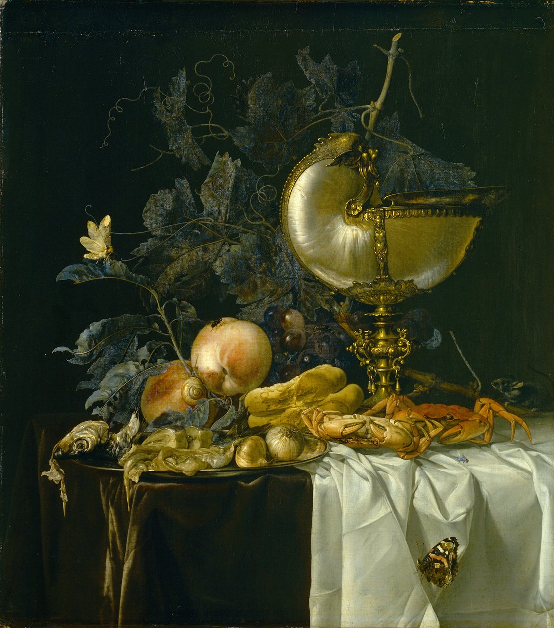 Stilleven met Nautilusbeker door Willem van Aelst
