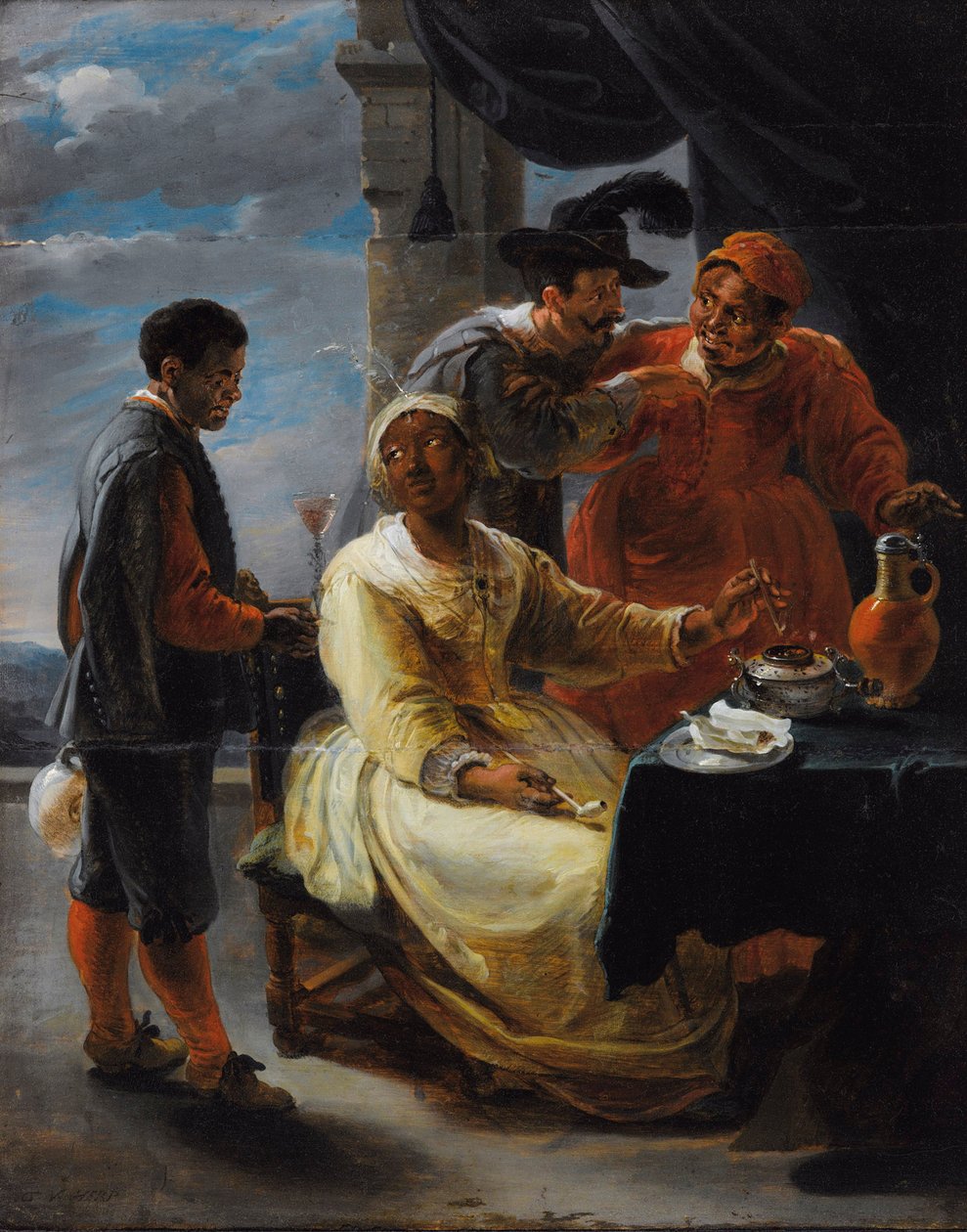 Het Proeven van Tabak door Willem van Herp the Elder