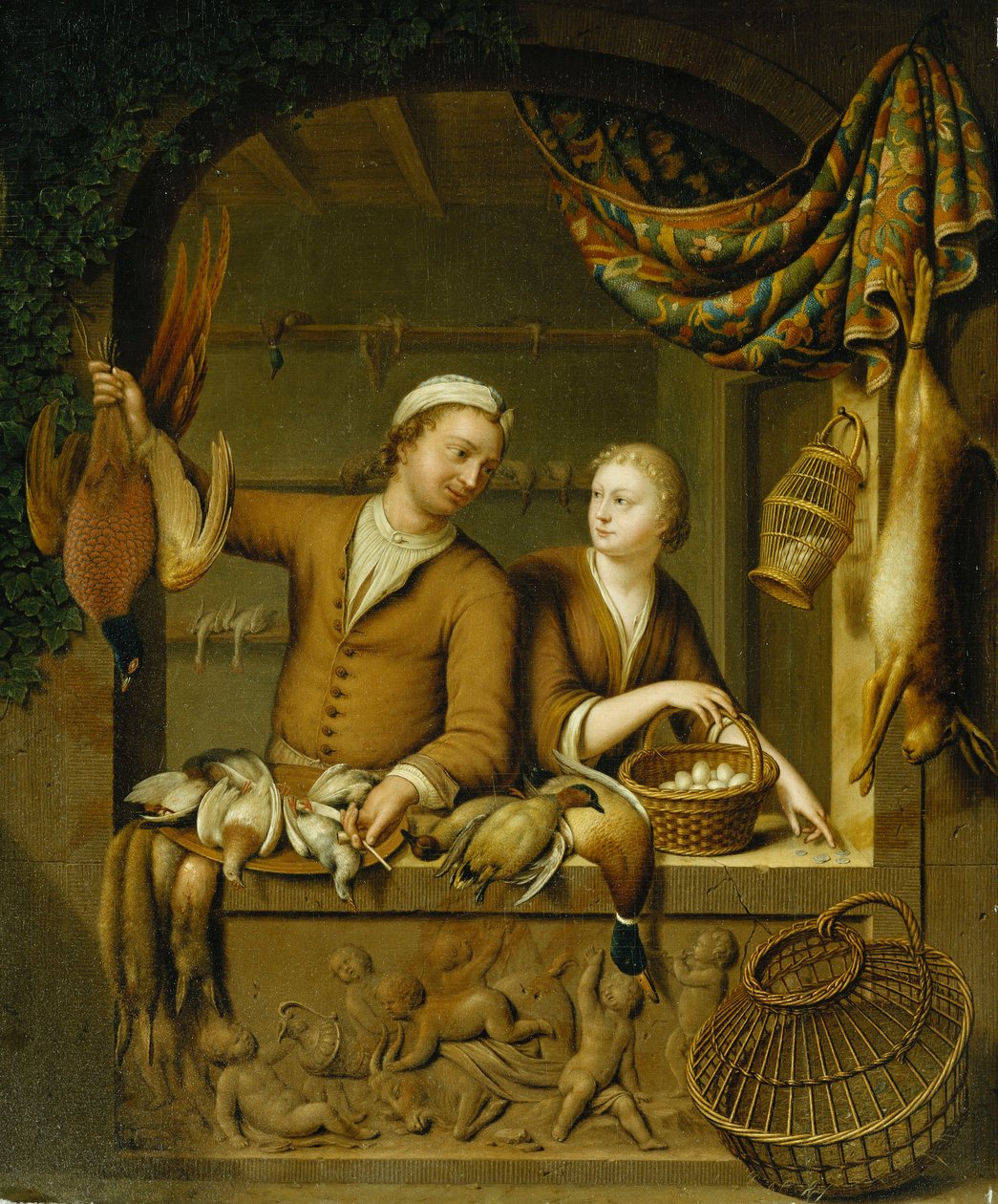 De Pluimveeverkopers, 1727 door Willem Van Mieris