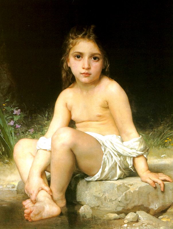 Badend kind door William Adolphe Bouguereau