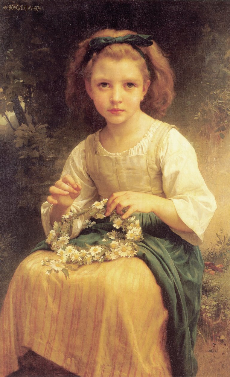 Kind dat een Kroon Vlecht door William Adolphe Bouguereau