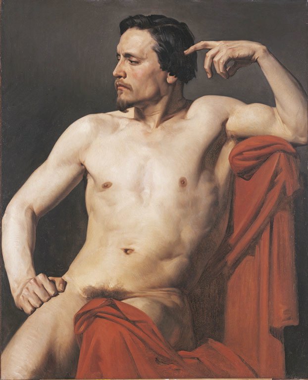 Halffiguur geschilderd door William Adolphe Bouguereau